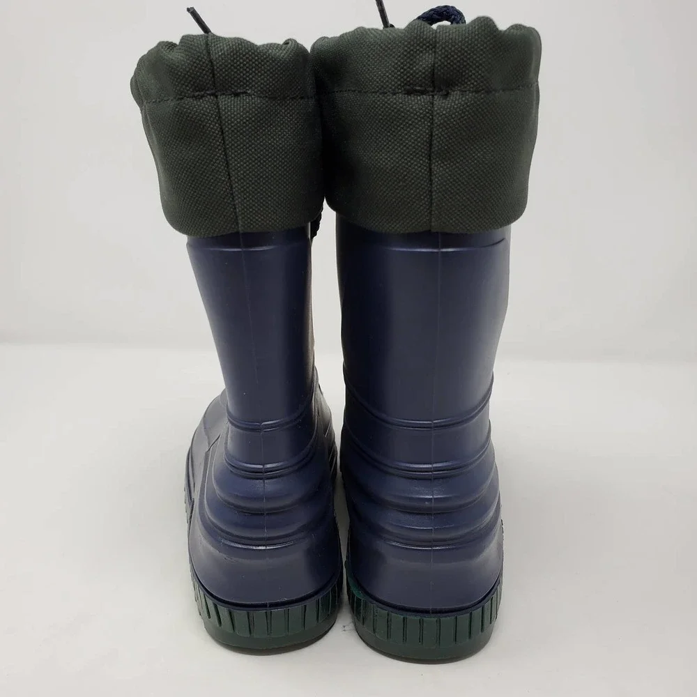 Blue Waterproof Rubber Snow Kids Boots Thermal Guard Liner Shoes